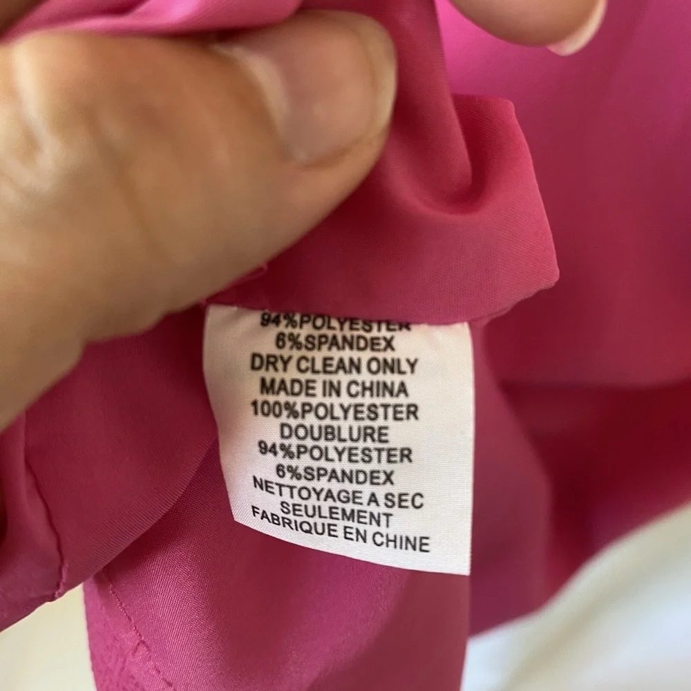 Trina Turk Pink Short Sleeve V-Neck Shift Dress Orange And White Fringe Sz 8 - Picture 8 of 14